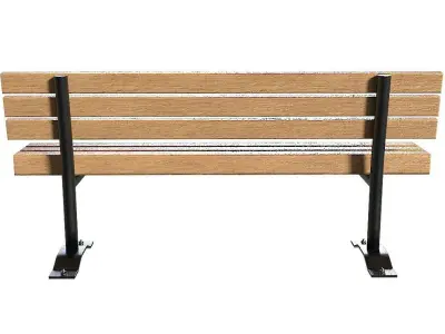 Bench 7 wooden Low-poly 3D model