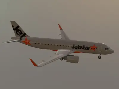 Jetstar airbus a320neo 3D Model Low-poly 3D model