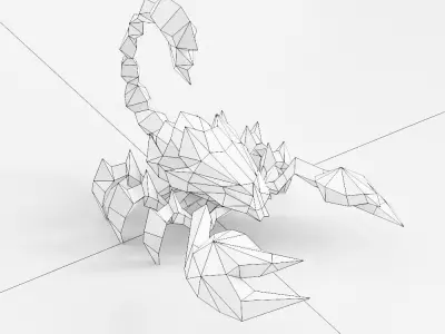 Scorpion 3d model origami Low-poly 3D model