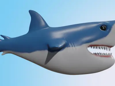 Shark model Low-poly 3D model
