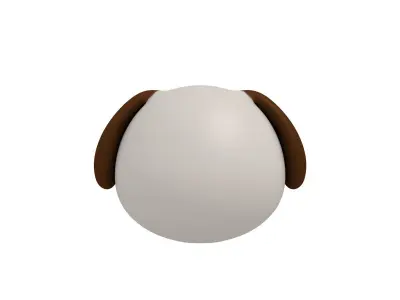 Dog Head Low-poly 3D model