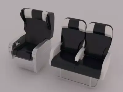 Airbus A319 Aircraft Seats 3D model