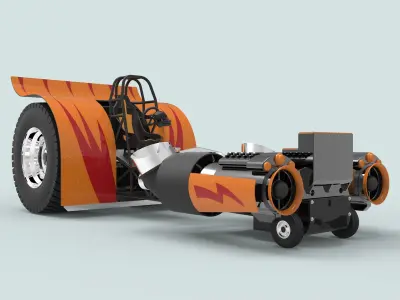 Jet pulling tractor 3D model
