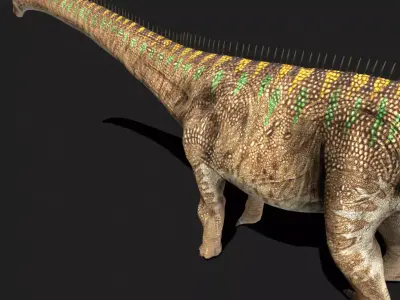 Diplodocus The Whip-Tailed Titan of the Jurassic Low-poly 3D model