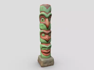 Totem Pole Low-poly 3D model