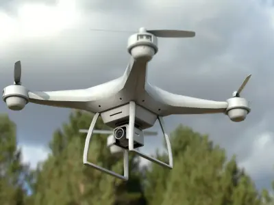 QUADCOPTER DRONE Low-poly 3D model