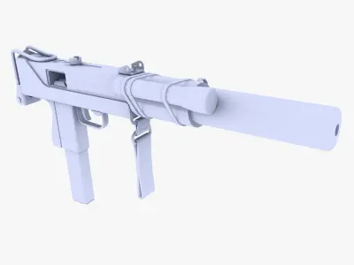 MAC 10 Sub Submachine Gun Low-poly 3D model