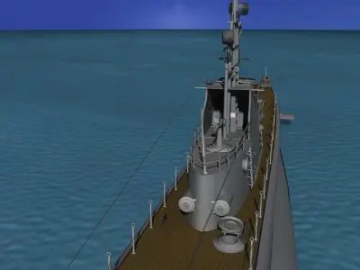 Gato Class Submarine SS-213 USS Greenling 3D model