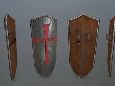 shield set greek warrior Low-poly 3D model