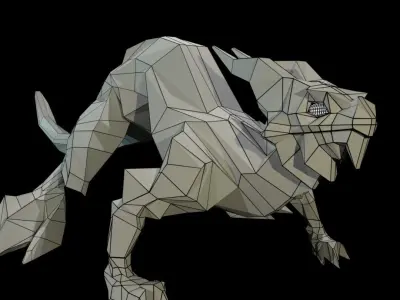 Lizard Dragon SMALL Low-poly 3D model