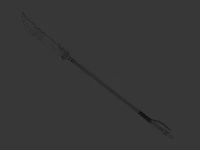 Low Poly Bloodforge Guandao - Chinese Polearm - Game Ready PBR Low-poly 3D model