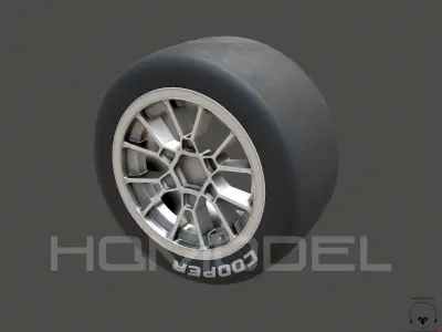 Indy Light Tire Rim PBR Low-poly 3D model