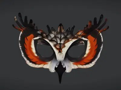 Owl Mask Low-poly 3D model