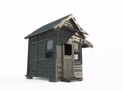 Old style building security booth 3D model