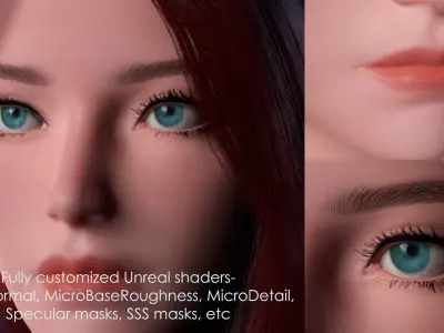 Stewardess Girl-Cute Cartoon Stylized Casual Realistic Character Low-poly 3D model