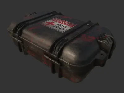 First Aid Kit Military Case Low-poly 3D model