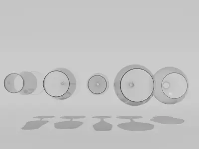 five wineglass Free 3D model