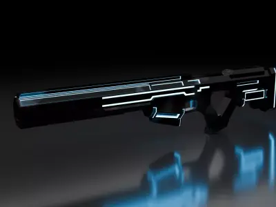 Sci Fi Riffle Canon Low-poly 3D model