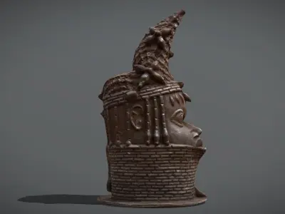 Commemorative head of Queen Mother Low-poly 3D model