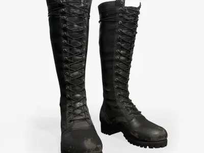 Leather Boots  Low-poly 3D model