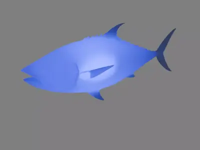 Indirect lighting for tuna 3D model