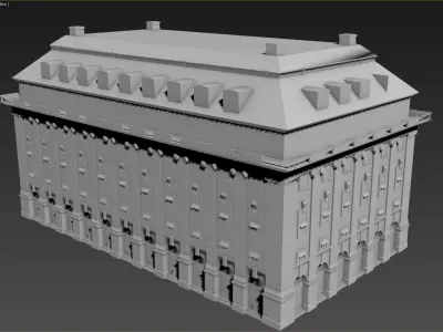 Classical Style Building historic Low-poly 3D model
