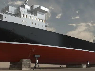 Cargo Ship 02 Low-poly 3D model