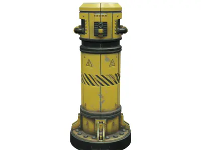 Scifi Dock Bollard 01 3D model