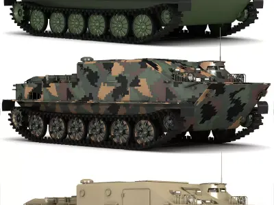BTR-50 3D Model Collection camouflaged military vehicle 3D model