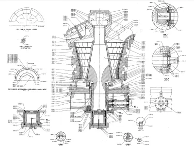 Svedala 60-109 Gyratory Crusher Assembly diagram Free 3D model