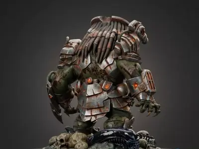 Chibi Galactic Predator - 3D STL Miniature - with Scenic Base 3D print model