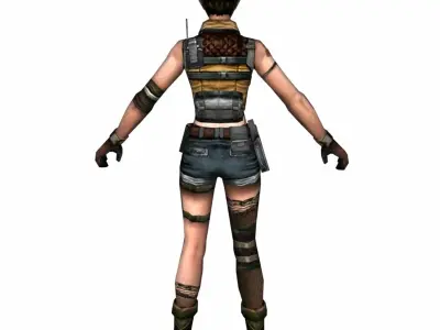 R2 Army Soldier Girl Low-poly 3D model