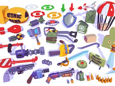 Hypercasual Action Props Pack Volume 2 Low-poly 3D model