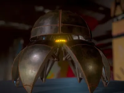 Sphere Bot Rusty Version Low-poly 3D model