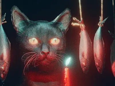 black lucky cat 3D model