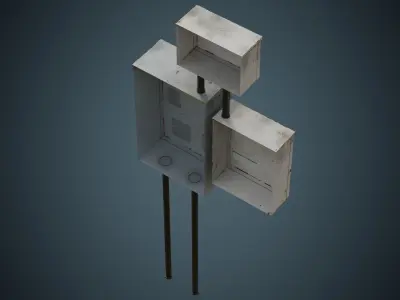 Utility Box 3B Low-poly 3D model