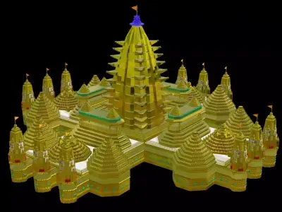 Golden Indian Temple 3D model
