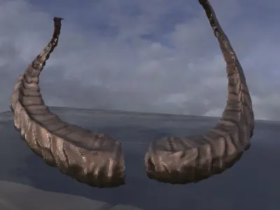 Wild Boar Horns 3D model