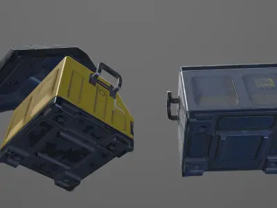 Sci-fi Loot Crate PBR low-poly Game Prop Low-poly 3D model