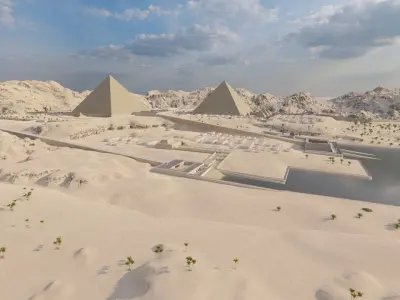 ancient egyptian pharaohs buildings-Ancient Egyptian Temple 3D model