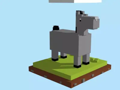 VOXEL HORSE - MODEL 4 Low-poly 3D model