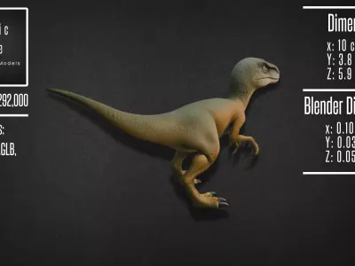 Realistic Velociraptor Model 3D model