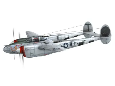 Lockheed P-38 Lightning - Vivacious Virgin II 3D model