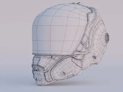 helmet futuristic with accents 3D model