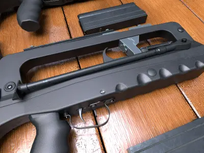 FAMAS F1 assault rifle Low-poly 3D model