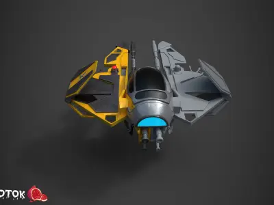 JadiStar spaceship Free low-poly 3D model