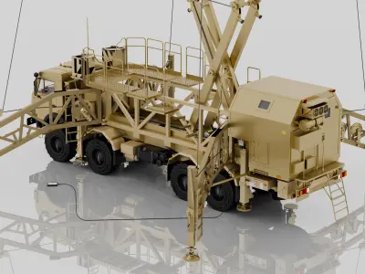 Russian Kamaz truck 8X8 with mobile Control - Premium Low-poly 3D model