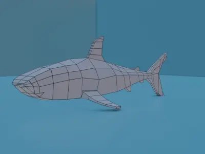 Bull shark Free low-poly 3D model