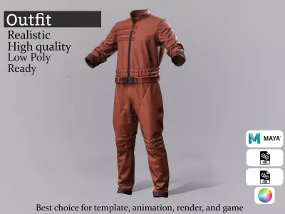 Sci-Fi Jumpsuit - Game-Ready Low-poly 3D model