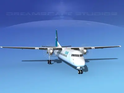 Fokker F-60 Luxair 3D model